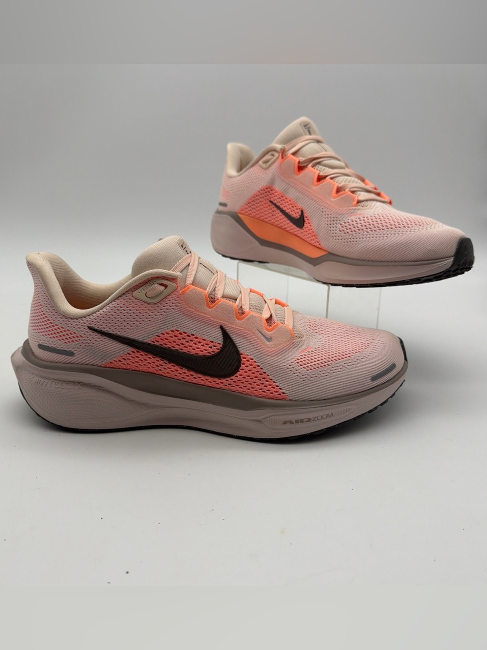 Nike Women’s Pink and Coral Zoom Running Shoes with Black Swoosh
